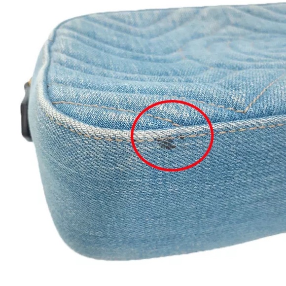 SOLD❤️ GUCCI GG Marmont Blue Denim Shoulder Bag - Picture 8 of 9